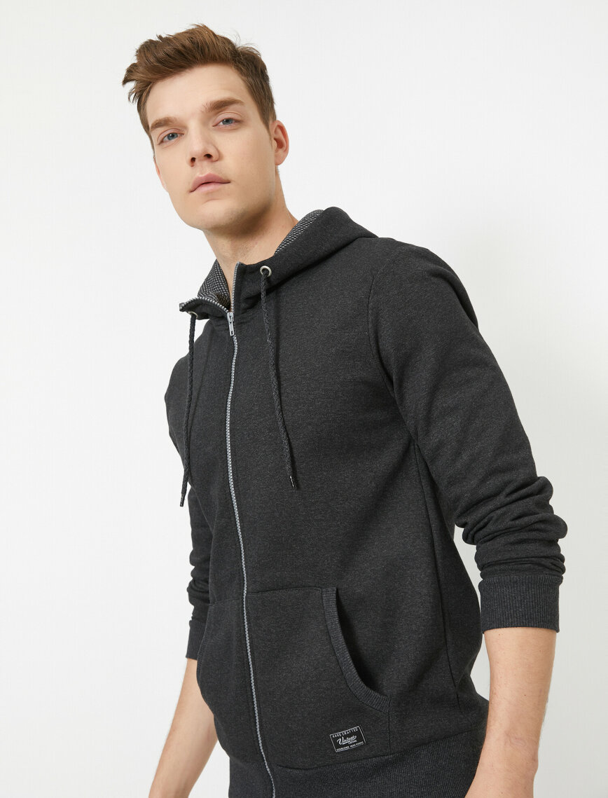 Kapüşonlu Sweatshirt - Antrasit